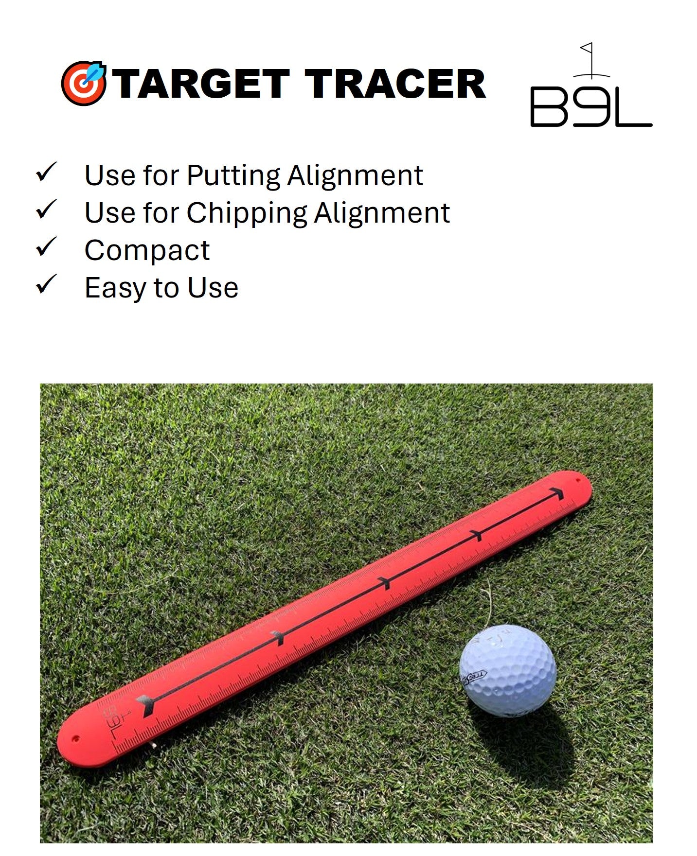 B9L Target Tracer | 12" RED Collapsible Golf Training Aid