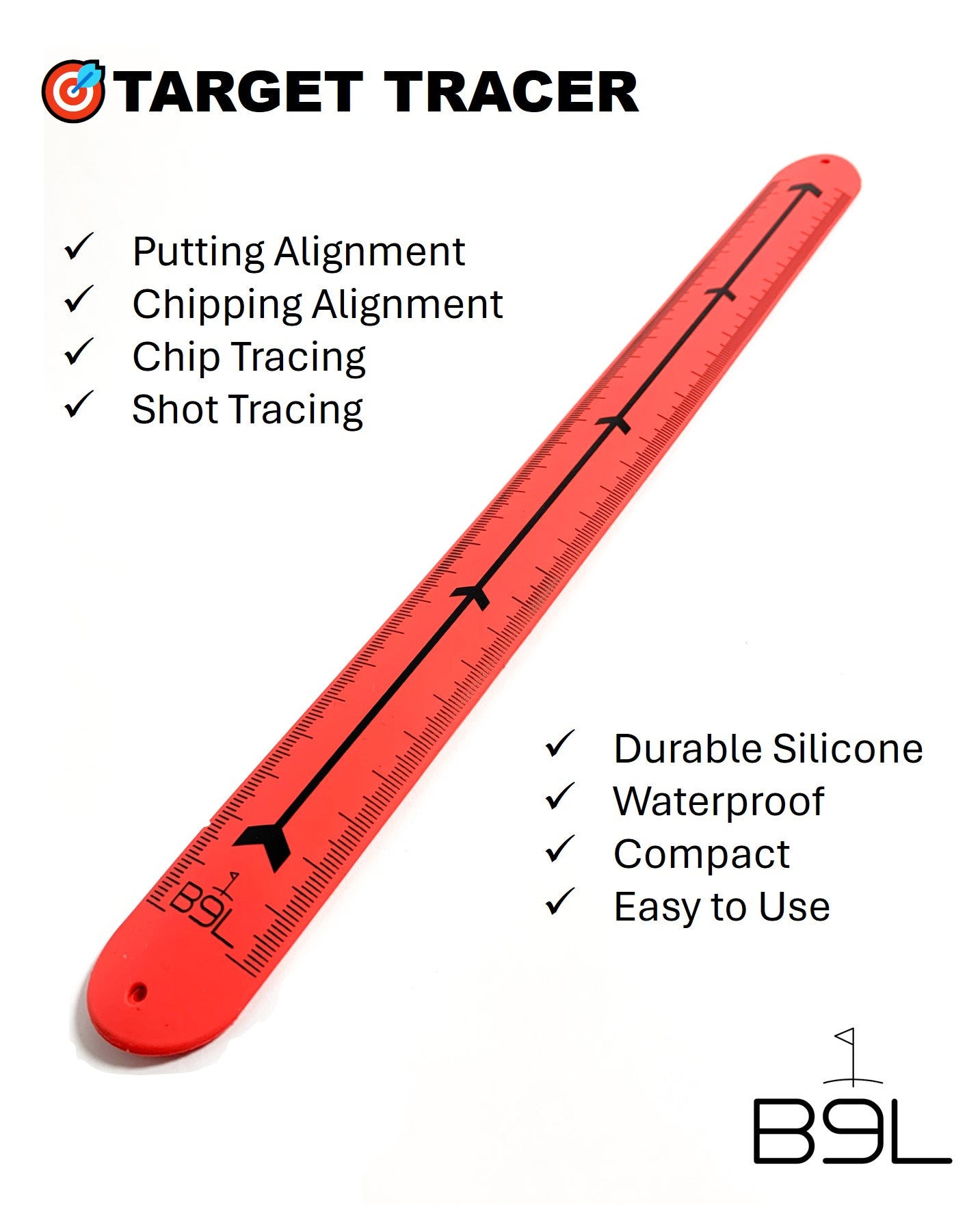 B9L Target Tracer | 12" RED Collapsible Golf Training Aid