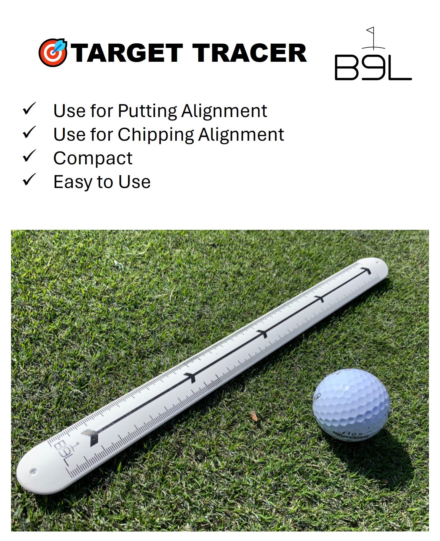 B9L Target Tracer | 12" WHITE Collapsible Golf Training Aid